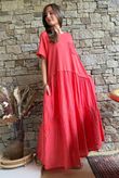 Tasha Damask T Shirt Maxi Dress Watermelon